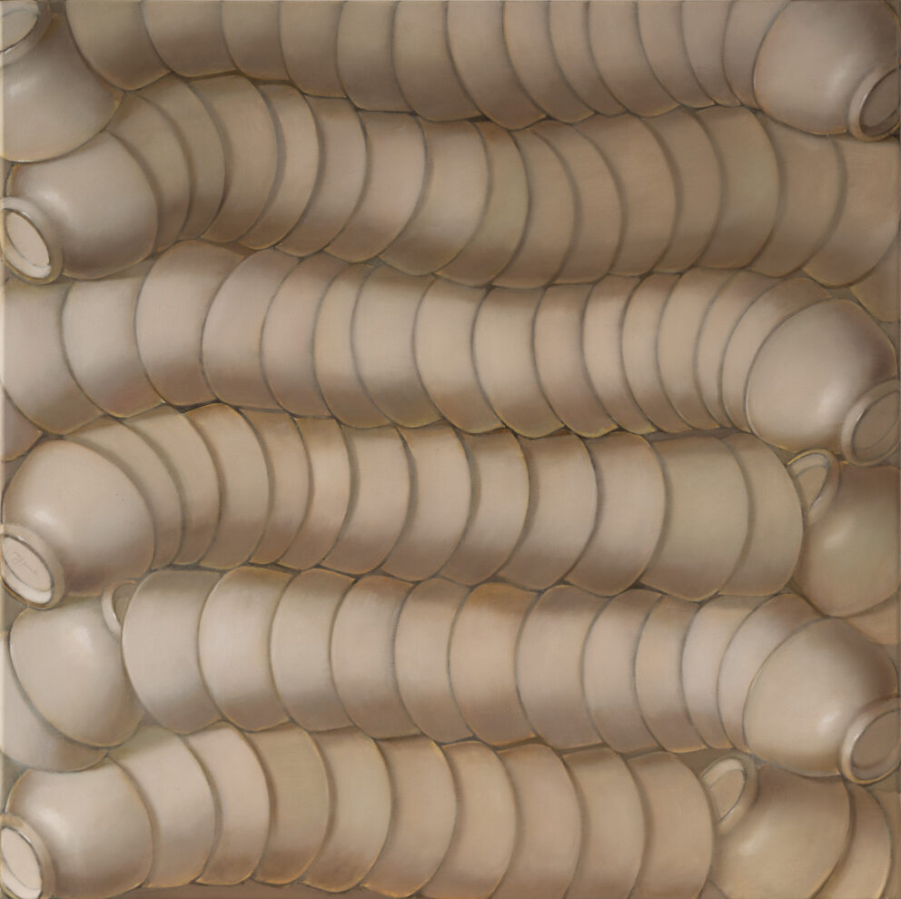 Laurent Reypens - Acrylic on panel - White - 100 x 100 cm